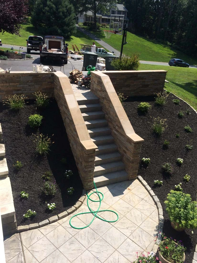 Concrete retaining wall installation completed in Harford County, MD